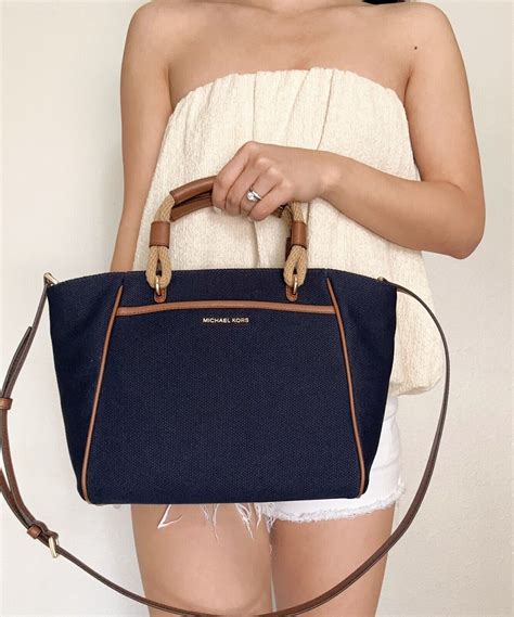 michael kors nautical|Talia Small Cotton Canvas Tote Bag .